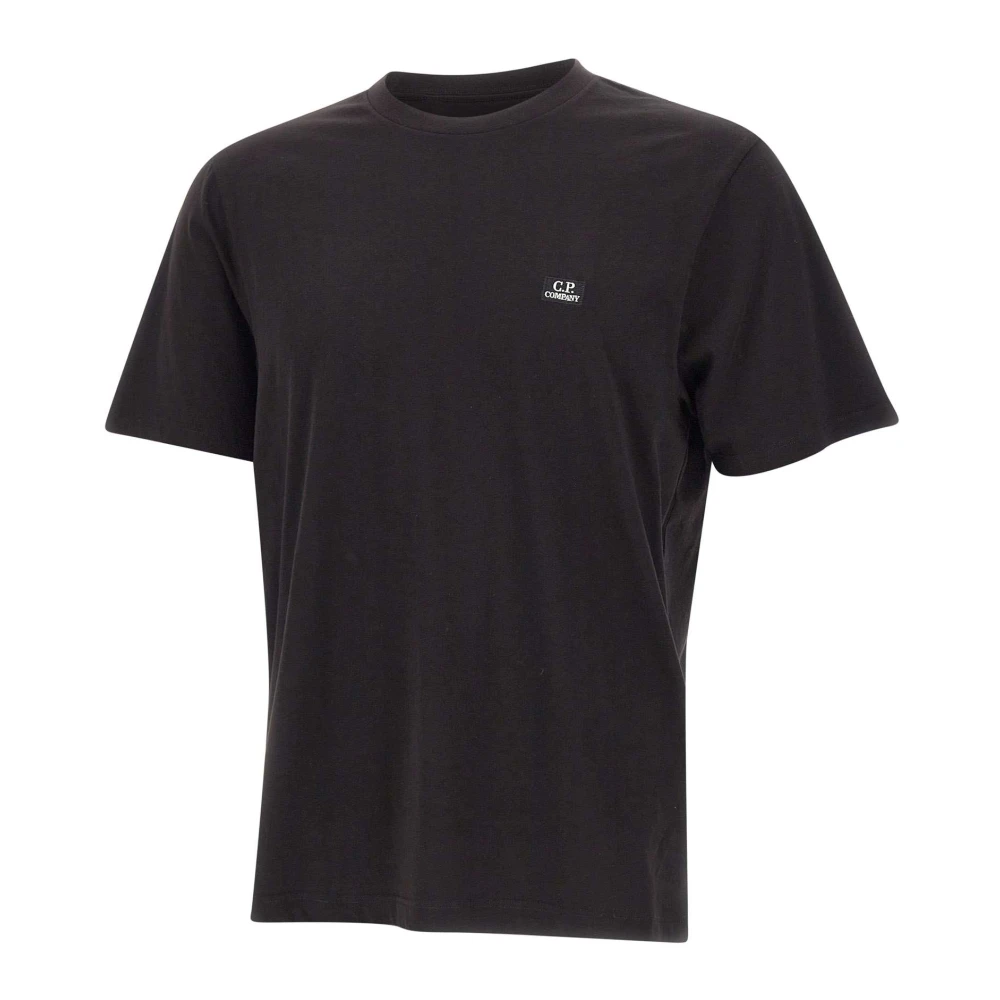 C.p. Company Men's Black 30/1 Jersey Short Sleeve Logo Patch T-Shirt