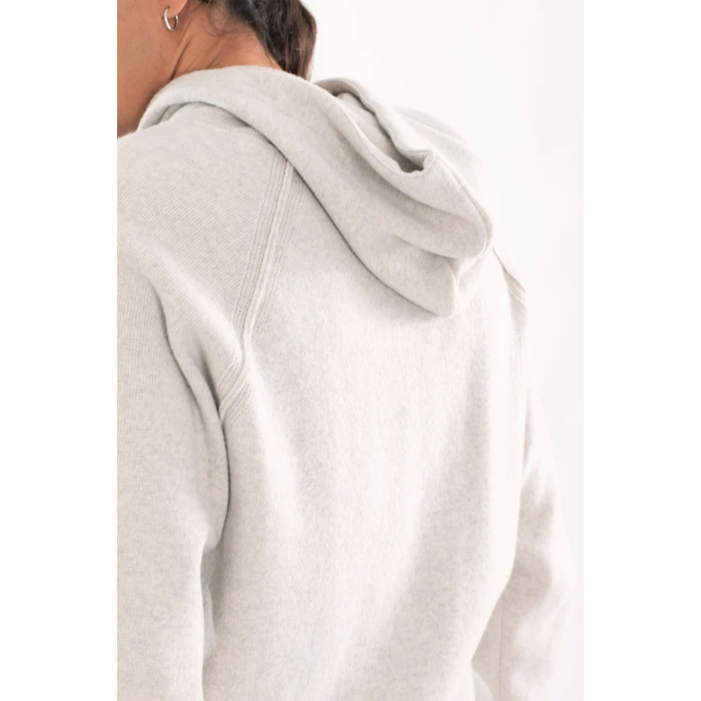 C.P. Company Wafel Hooded Gebreid in Lamswol Gray Heren