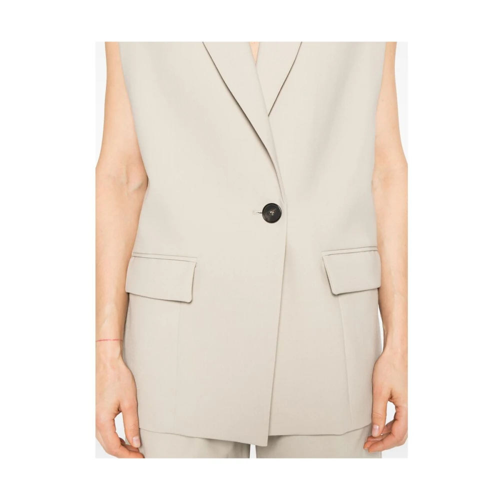 IRO Beige Mouwloze buitenkleding met pieklapels Beige Dames