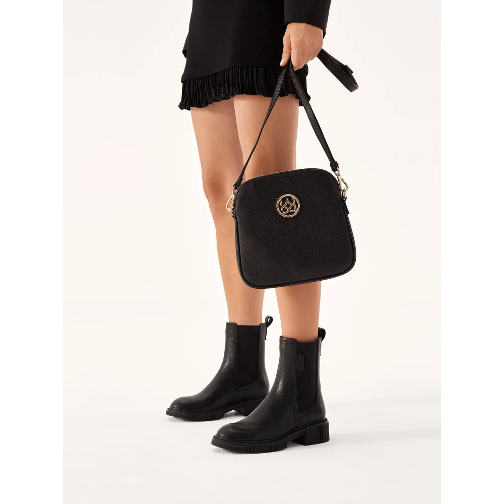 Kazar Monogram leren letterportemonnee Black Dames