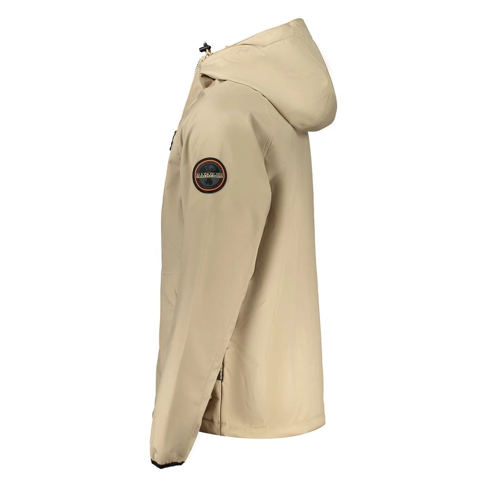 Napapijri Hooded polyester jack met rits Beige Heren