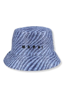 Bucket Hat med raffiaeffekt