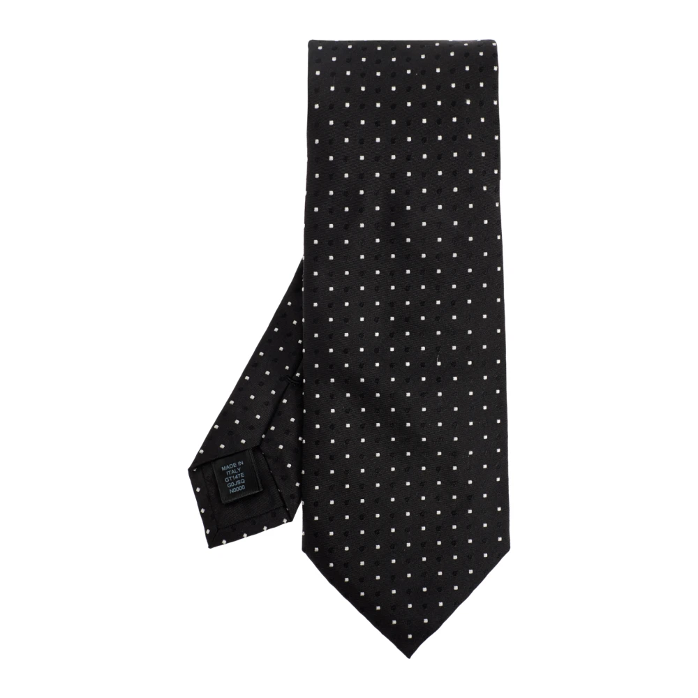 Dolce & Gabbana Mannelijk Zwart Accessoires Heren, One Size, Silk Polka Dot Tie
