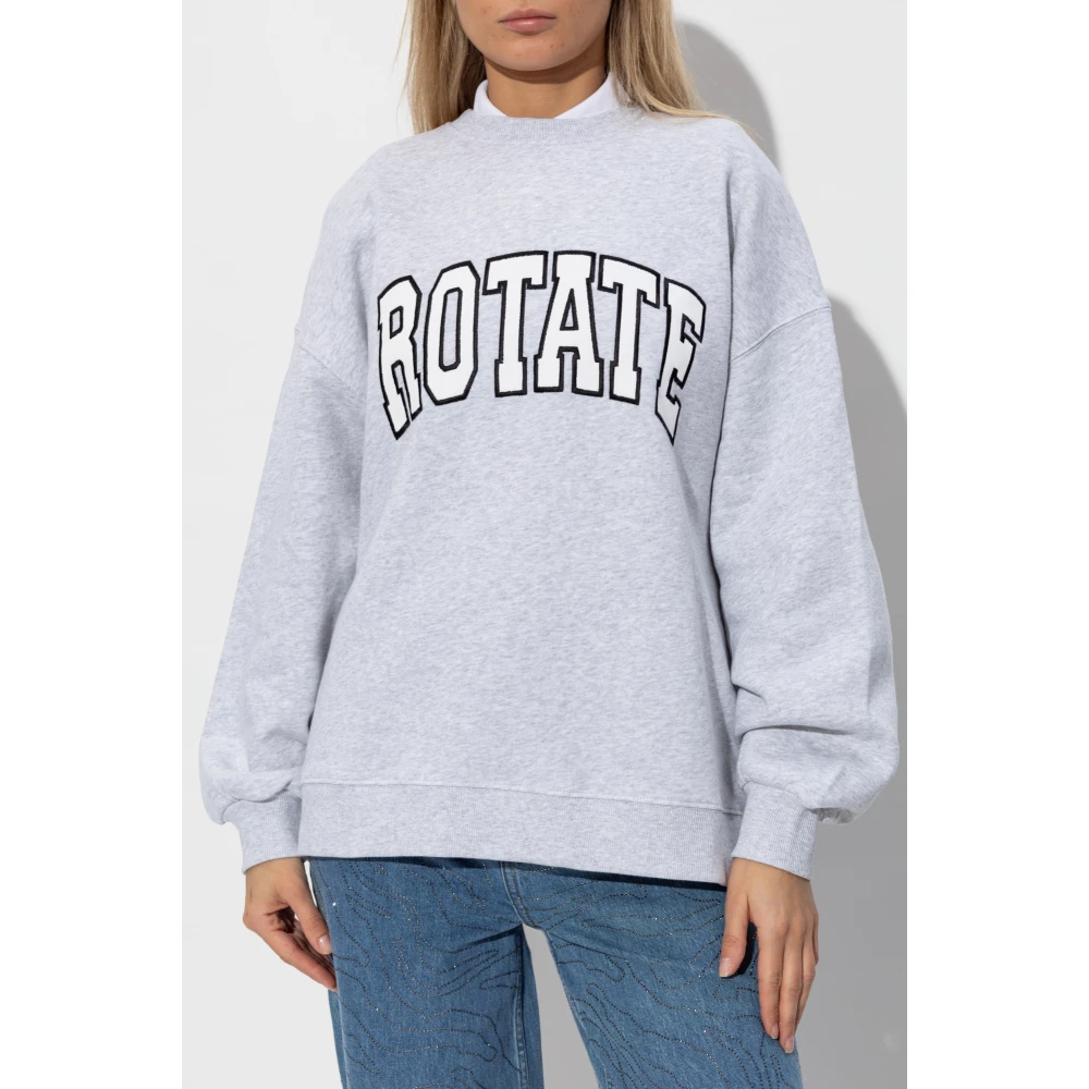 Rotate Birger Christensen Sweatshirt met logo Gray Dames