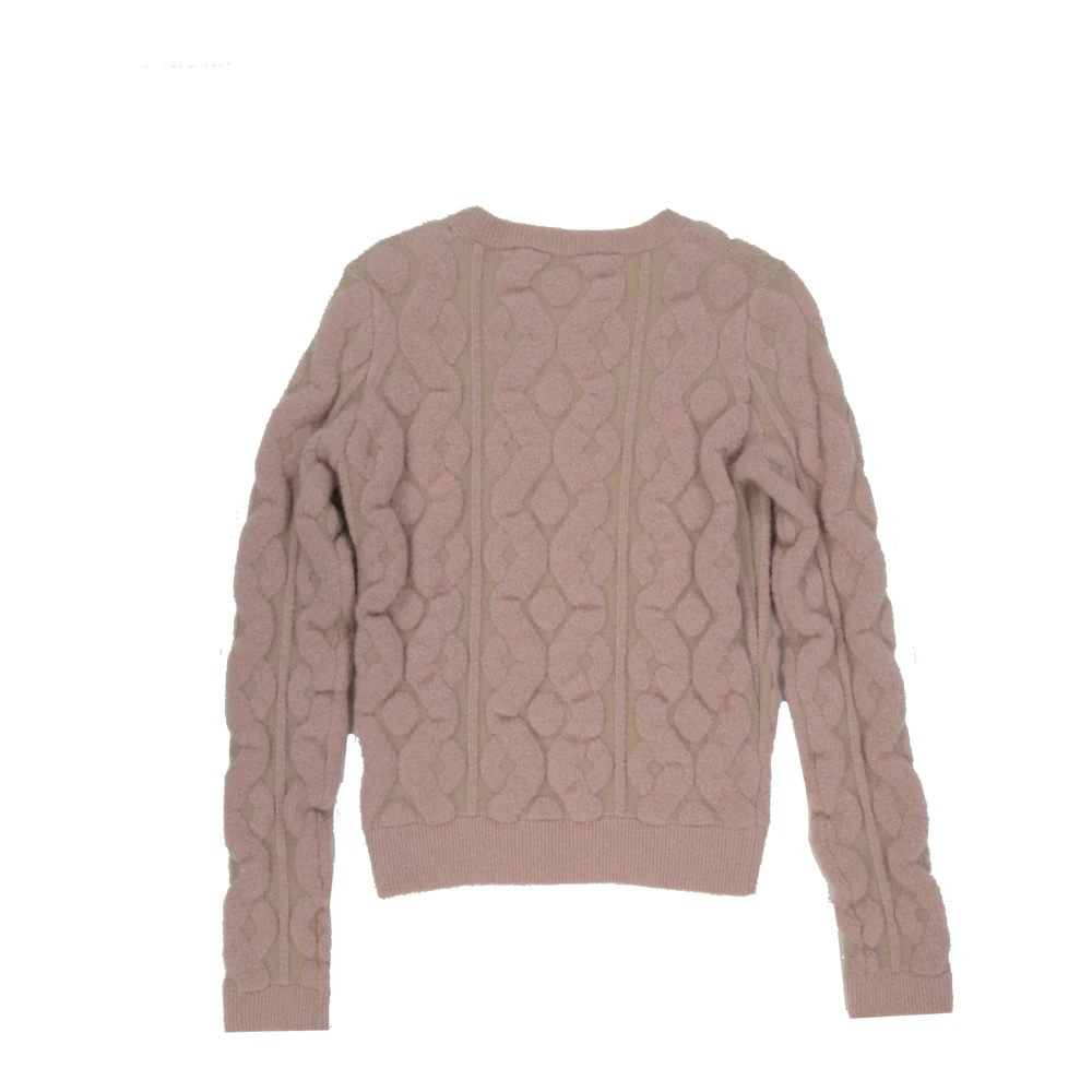 Blumarine Wollen trui met mix Crew Neck Pink Dames