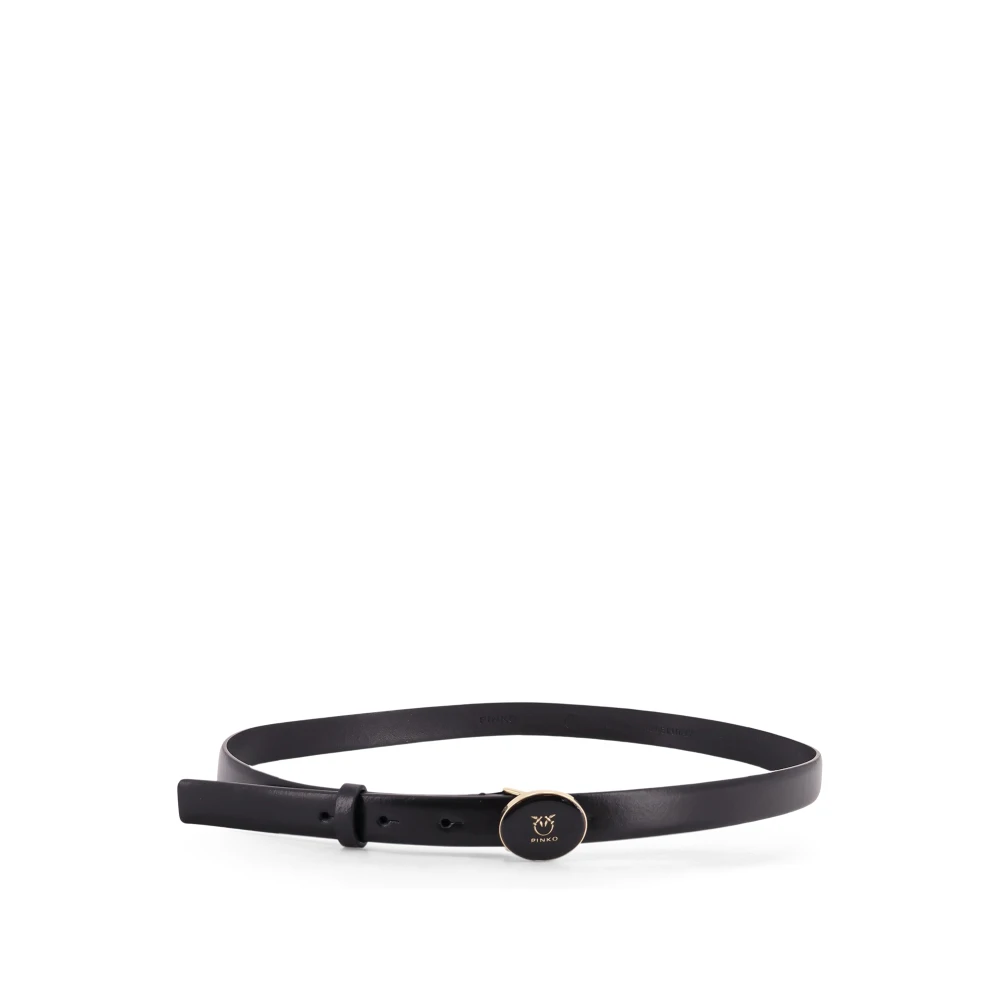 Pinko Women's Black Belts, L, Round Enamel H2 Belt