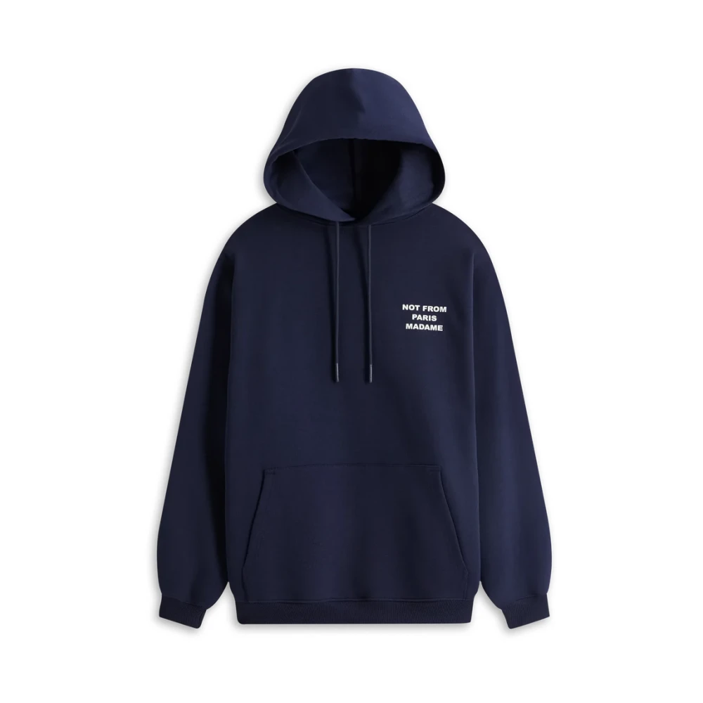 Drole de Monsieur Slogan Hoodie Blue Heren
