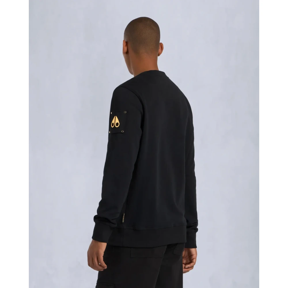 Moose Knuckles Zwart Goud Crewneck Sweater Black Heren