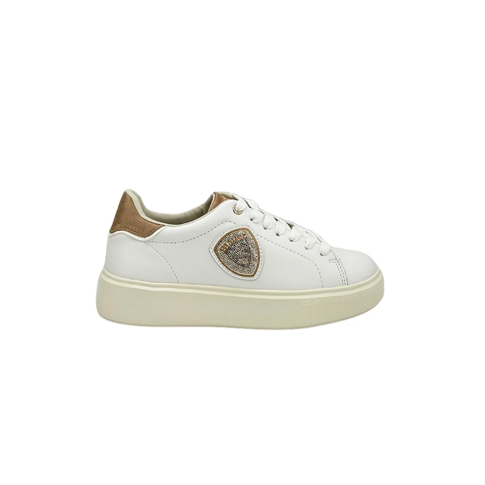 Blauer Women's White Venus Trainers With Strass Detail - Sneakers - 8 Uk - Shoes