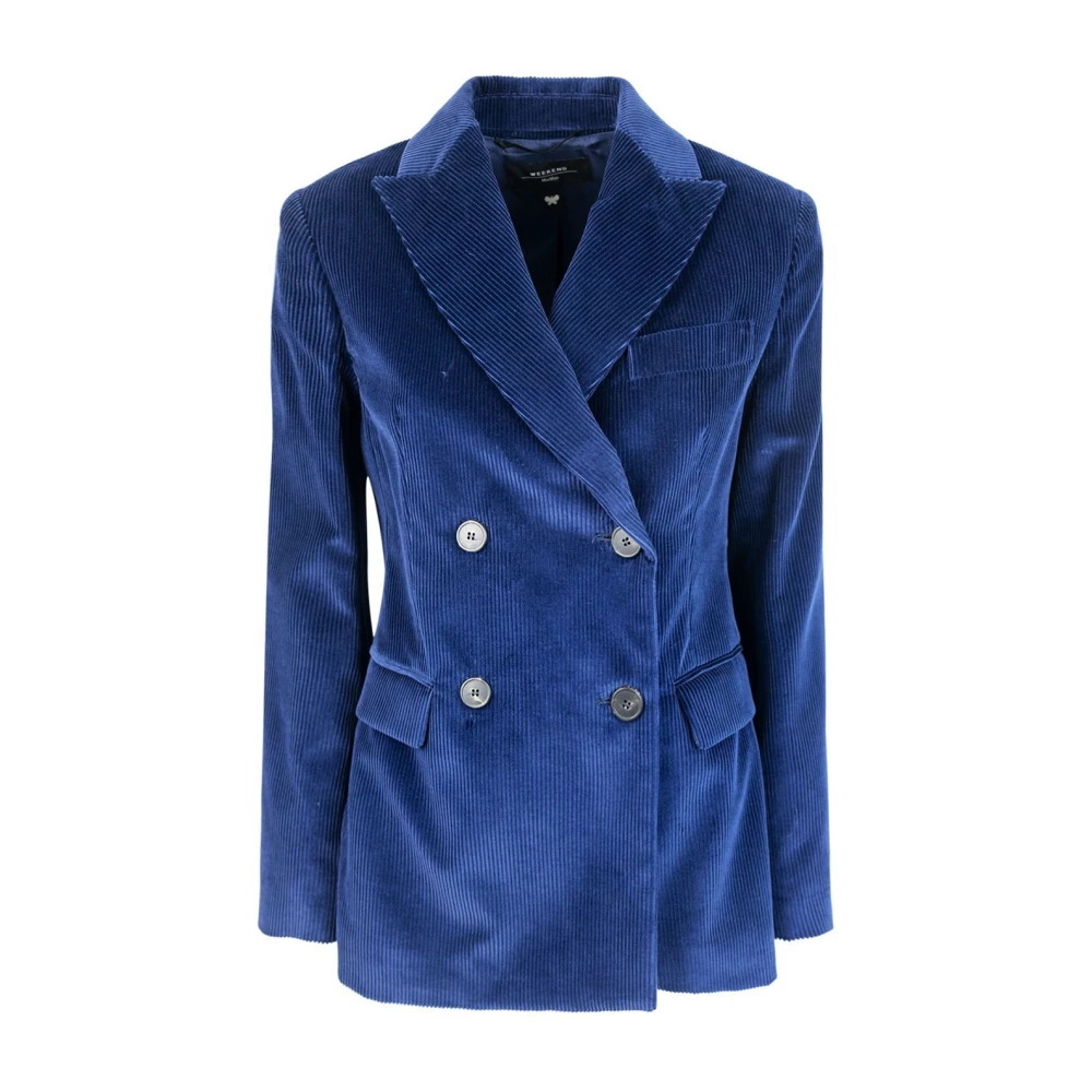 Max Mara Blauwe Katoenen Jas Blue Dames