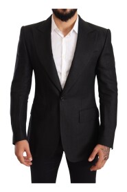 Black Linen Slim Fit Coat Jacket Blazer