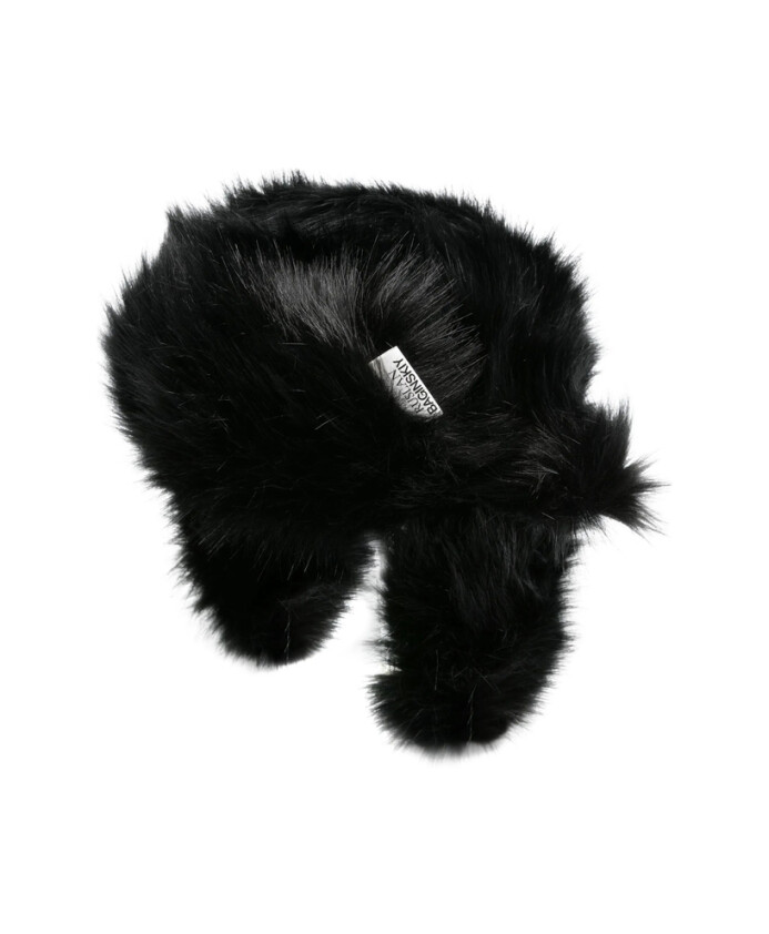 chapeau-en-coton-noir-avec-fausse-fourrure