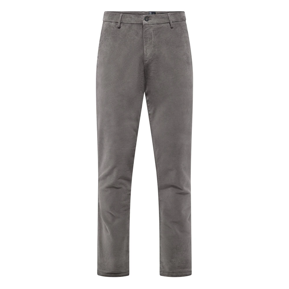 Bomboogie Uomo Grigio - Linee Slim Fit Chino In Velluto Elasticizzato - Trousers - W29