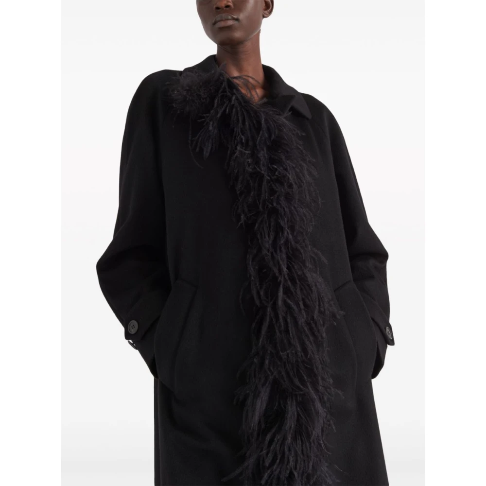 Prada Coats Black Dames