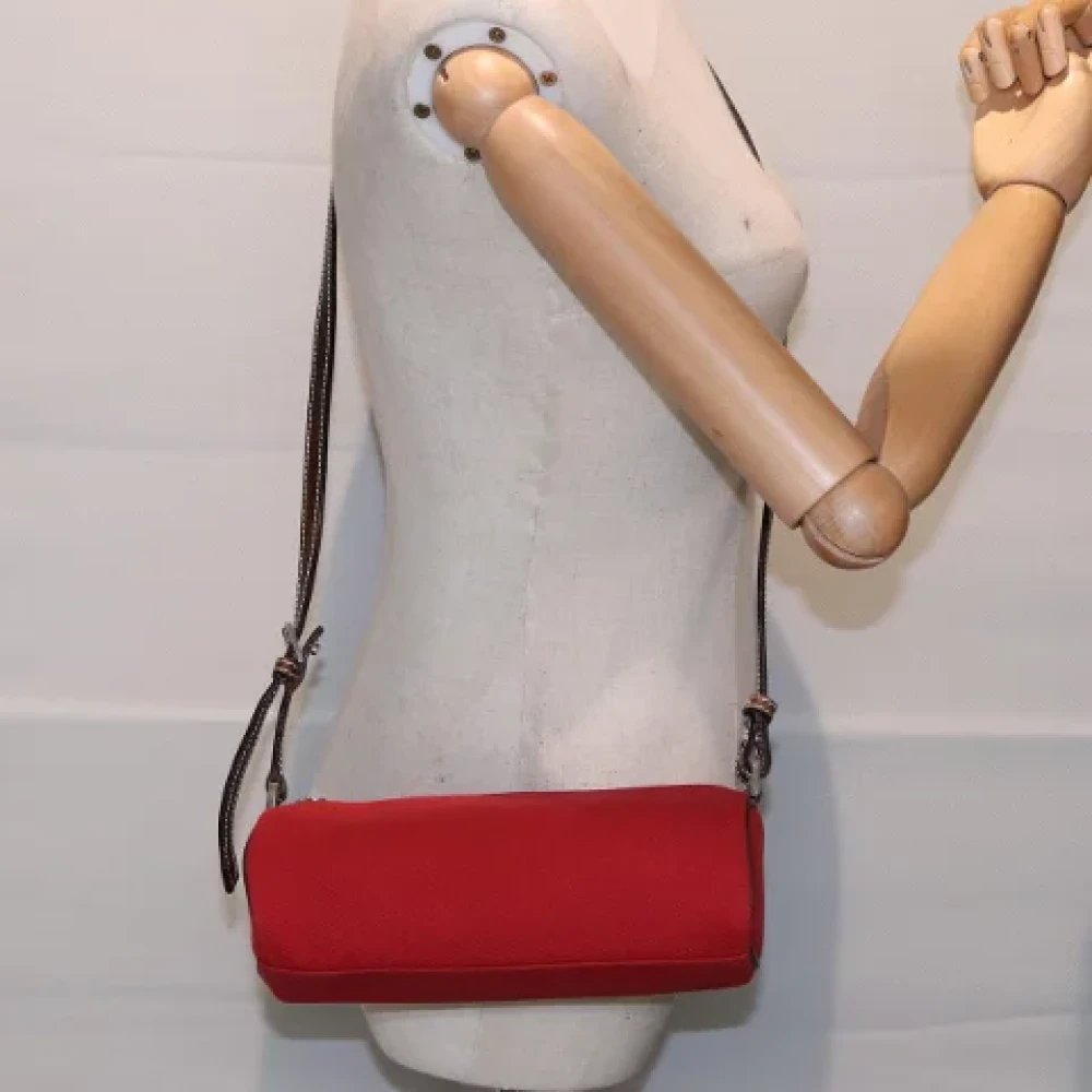 Burberry Vintage Pre-owned Canvas shoulder-bags Red Dames