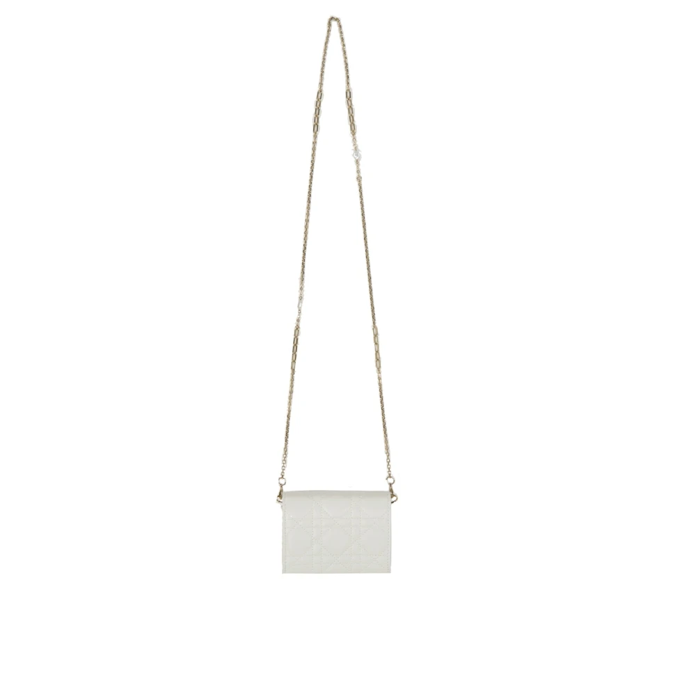 Dior Stijlvolle Mini Portemonnee met Kettingband White Dames