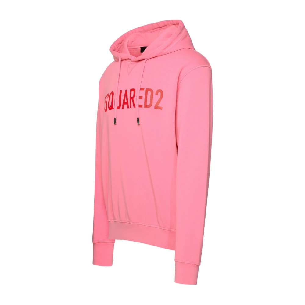 Dsquared2 Relaxed Fit Katoenen Hoodie Pink Heren