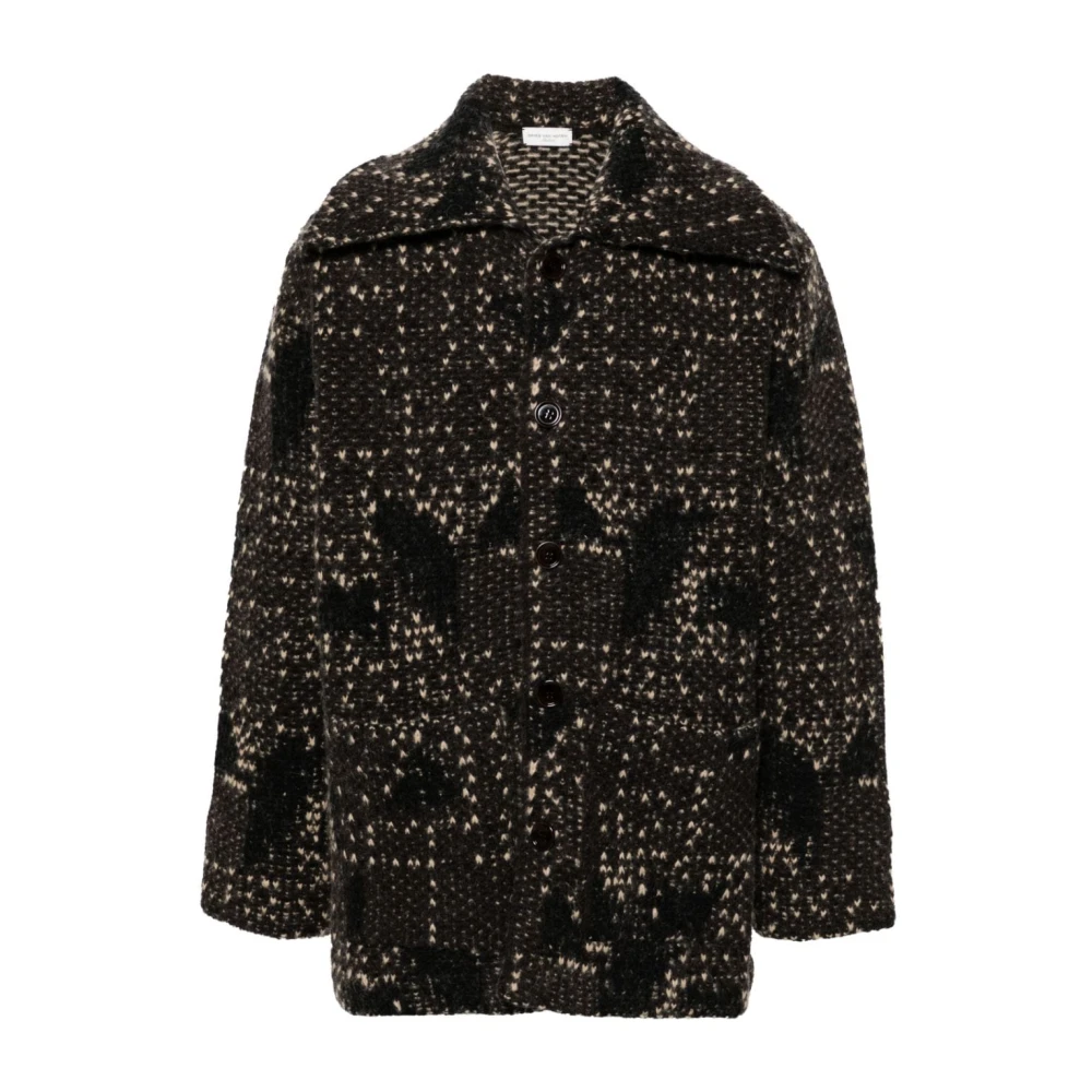 Dries Van Noten Bruine Merinowollen Trui Gebreid Brown Heren