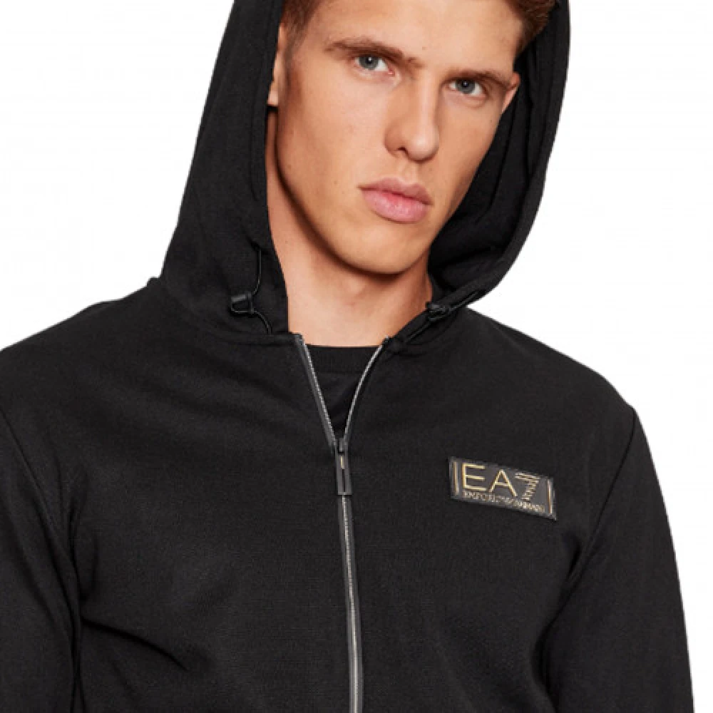Emporio Armani EA7 Noir H Zip-through Sweatshirt voor Mannen Black Heren