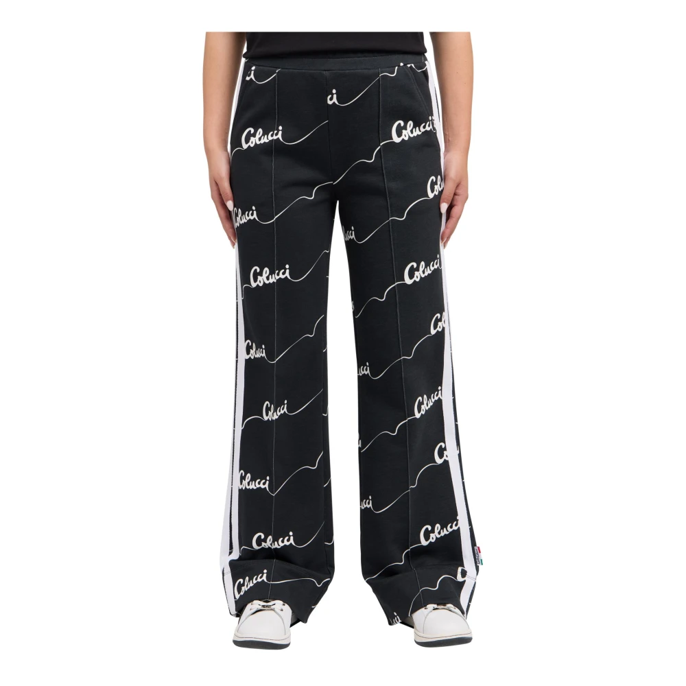 carlo colucci Wijde Pijp Sweatpants Di Vita Black Dames