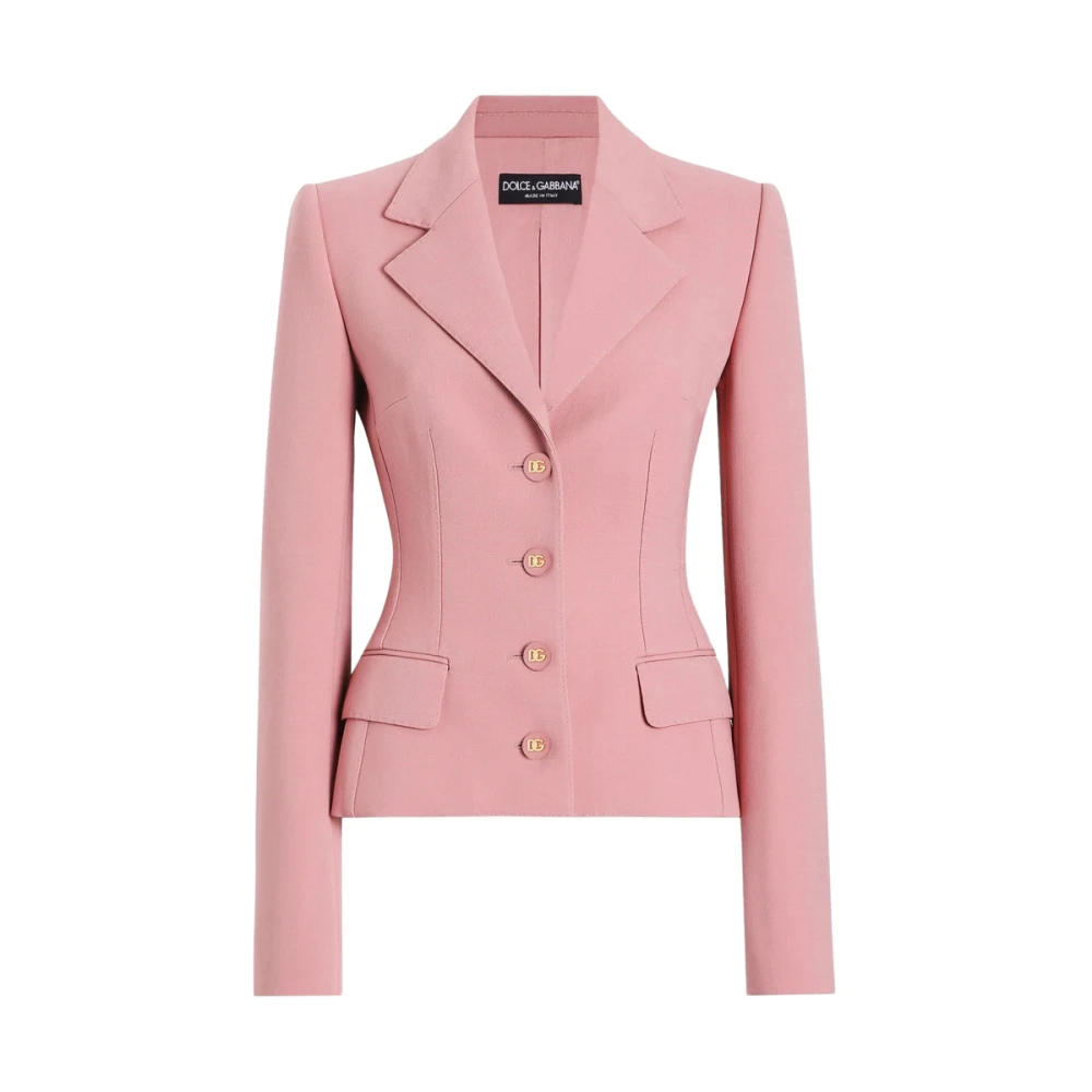 Dolce & Gabbana Roze Jas met Logoknopen Pink Dames