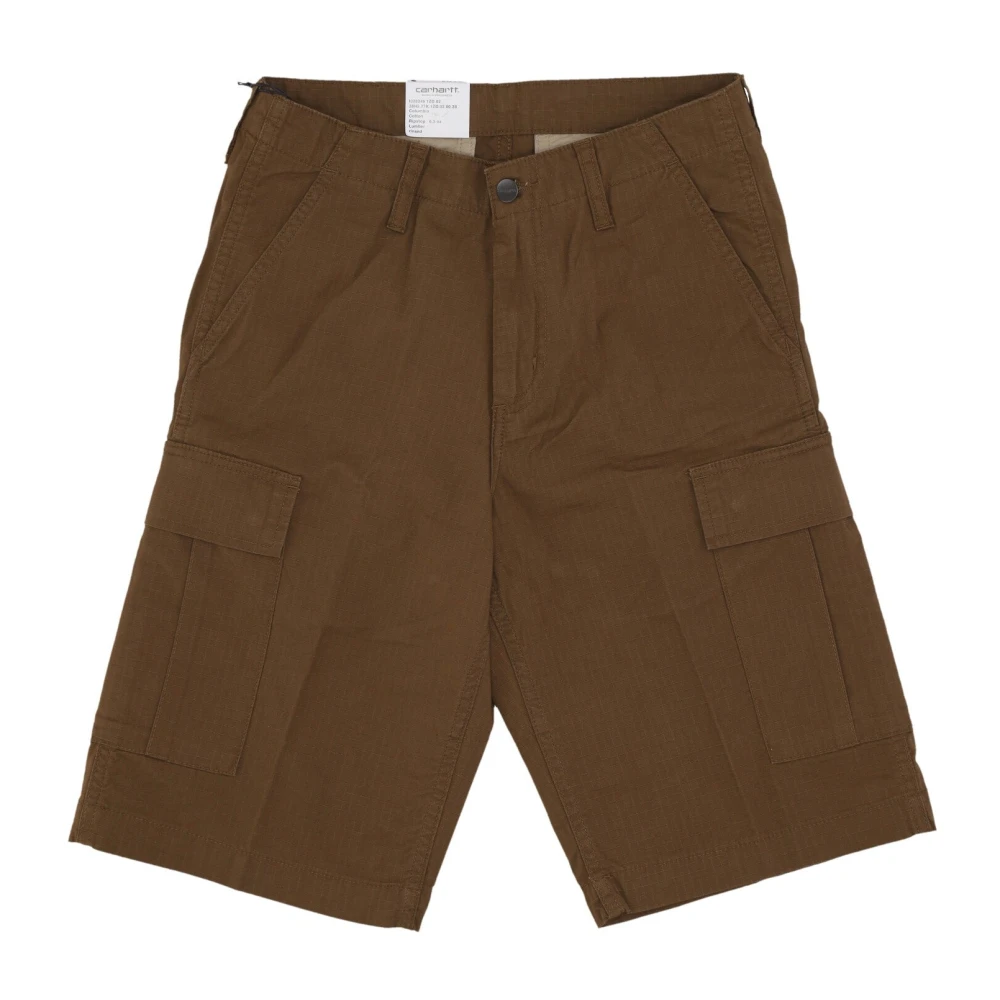 Carhartt Wip Men's Brown Casual Shorts, W32, Cargo Shorts Regular Fit Rip-Stop Cotton