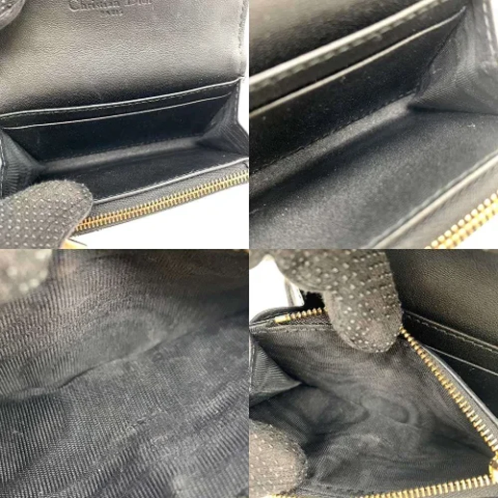 Dior Vintage Pre-owned Leather wallets Black Dames