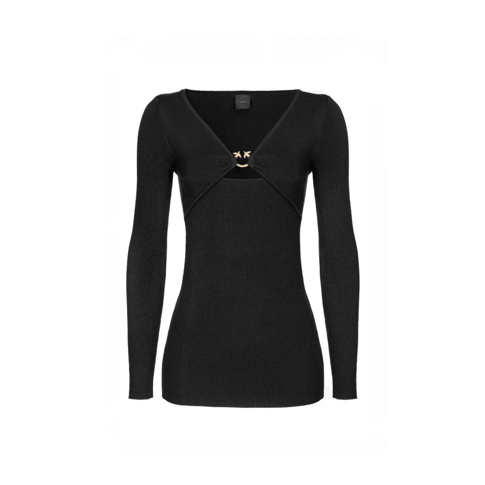 Pinko Zwarte Trui voor Dames Aw23 Black Dames