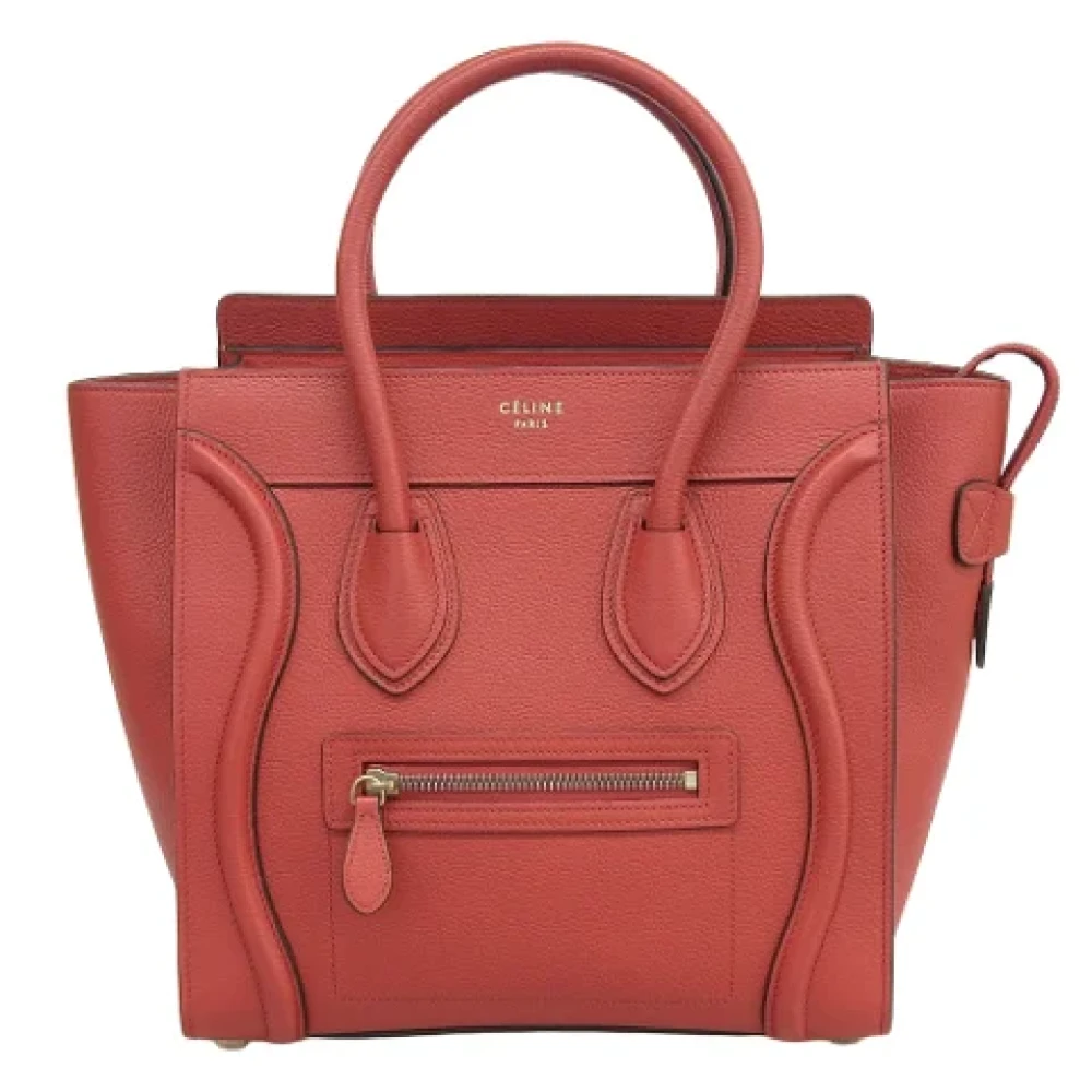 Celine Vintage Pre-owned Leather handbags Red Dames