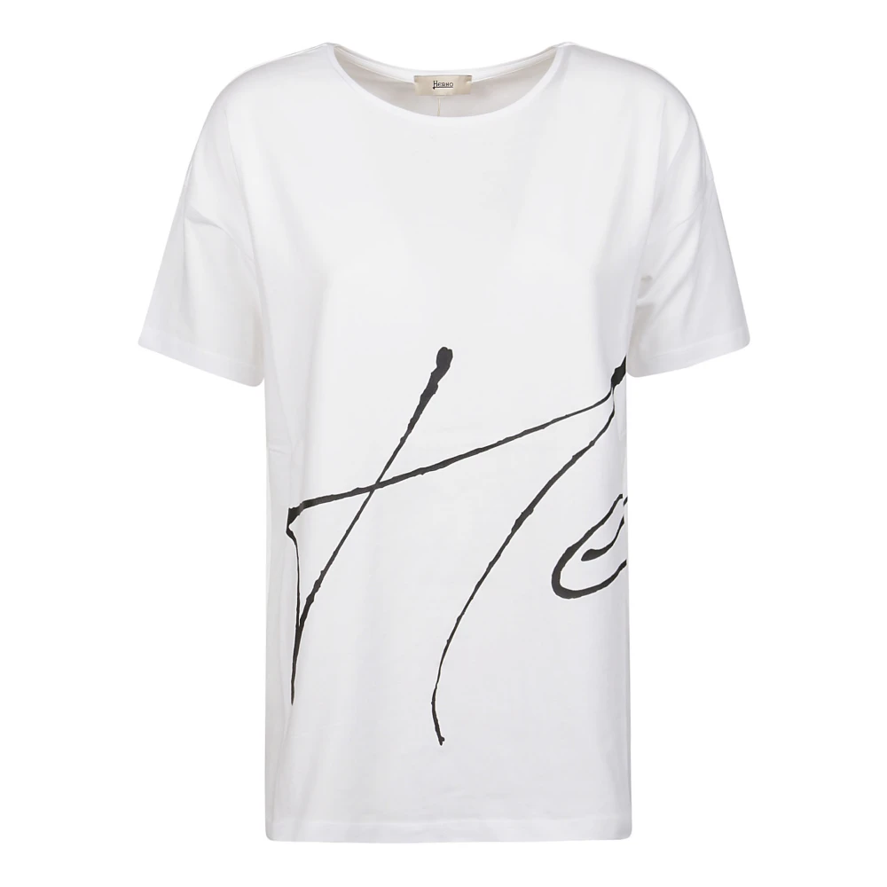 Herno Bianco Nero T-shirt White Dames