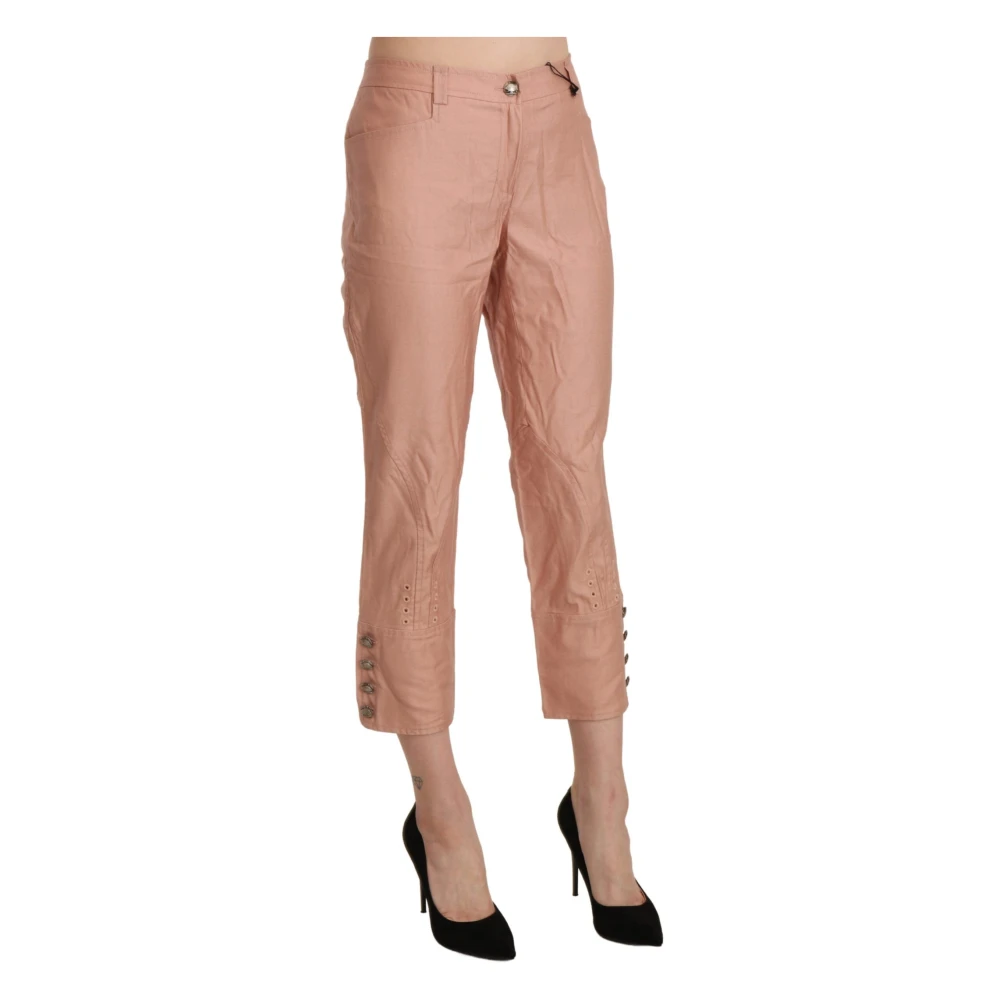 Ermanno Scervino Hoge taille katoenen broek roze elegant Pink Dames