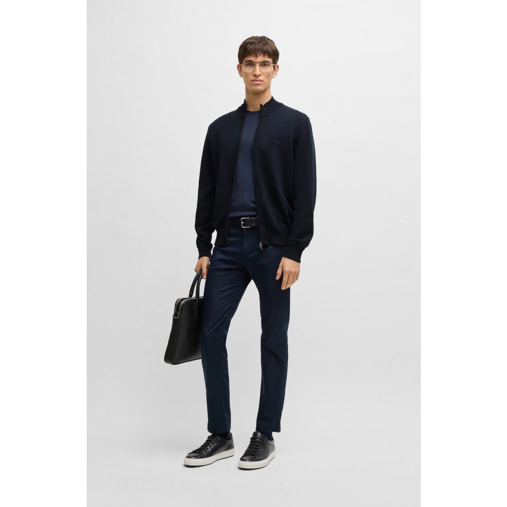 Hugo Boss Stijlvolle Cardigan voor Mannen Blue Heren