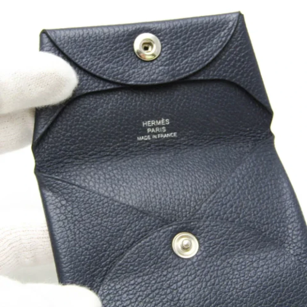 Hermès Vintage Pre-owned Leather wallets Blue Dames