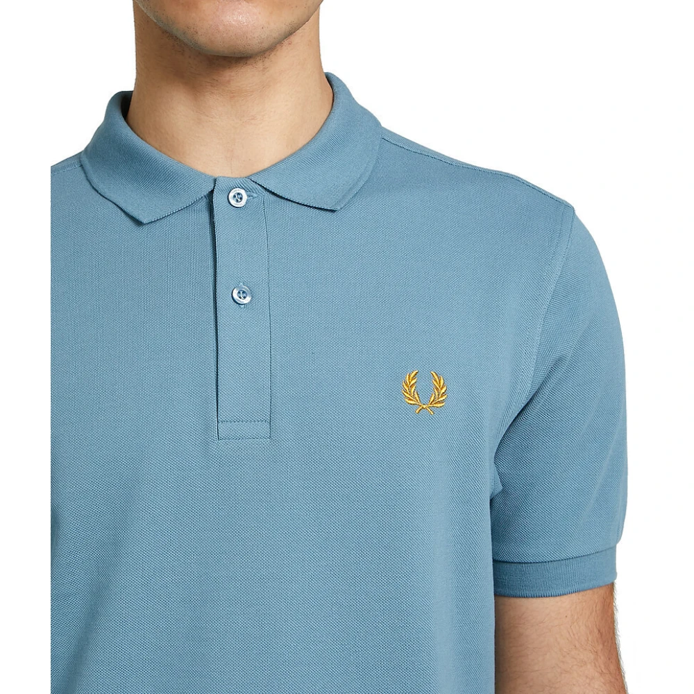 Fred Perry Slim Fit Plain Polo in Ash Blue Golden Hour Blue Heren