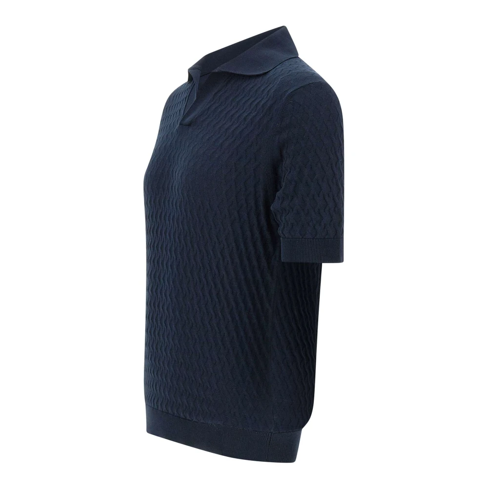 Filippo De Laurentiis Navy Blue Skipper Polo Shirt Blue Heren