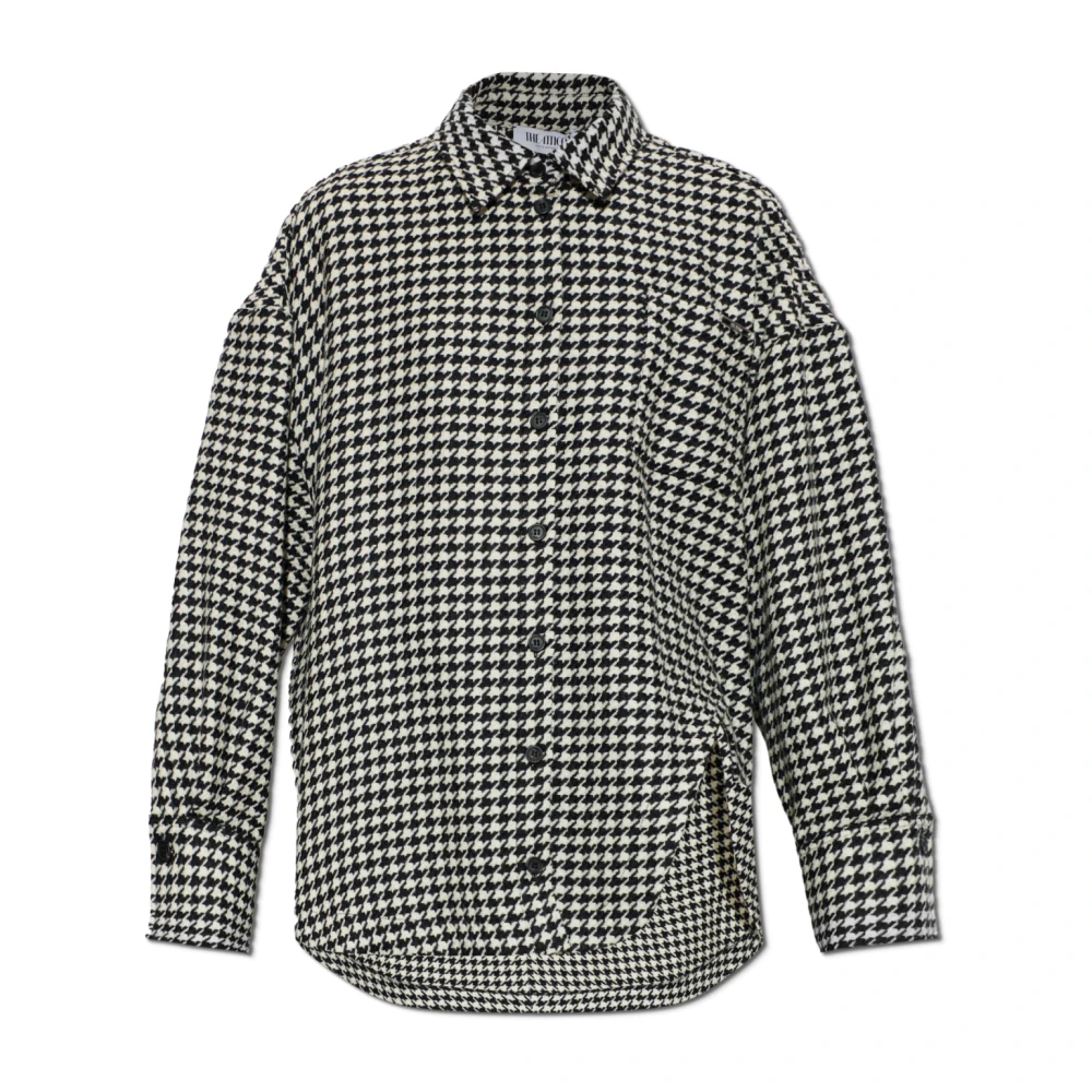 The Attico , Shirts, Female, Black, S, Houndstooth Pattern Shirt