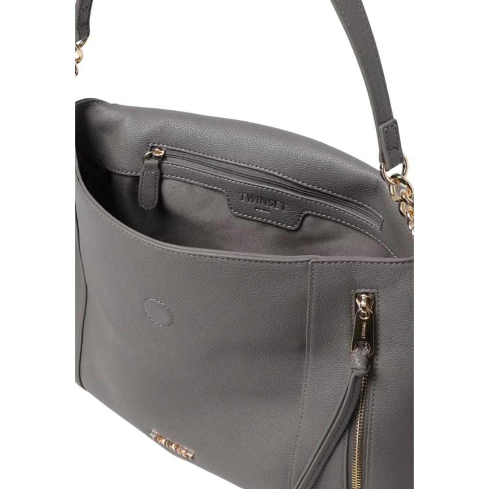 Twinset Grijze Schoudertas met Ritssluiting Gray Dames
