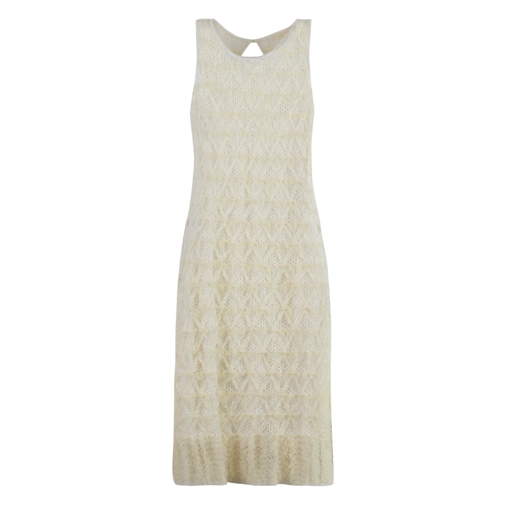 Chloé Zijde Kasjmier Viscose Jurk Beige Dames