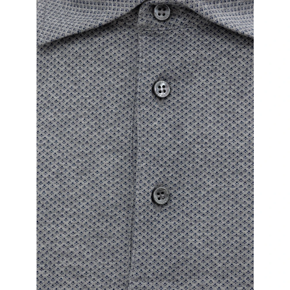 Corneliani Klassieke Grijze Polo Shirt Gemaakt in Italië Gray Heren