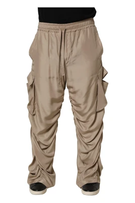 Ruched Cargo Parachute Jogger Pants