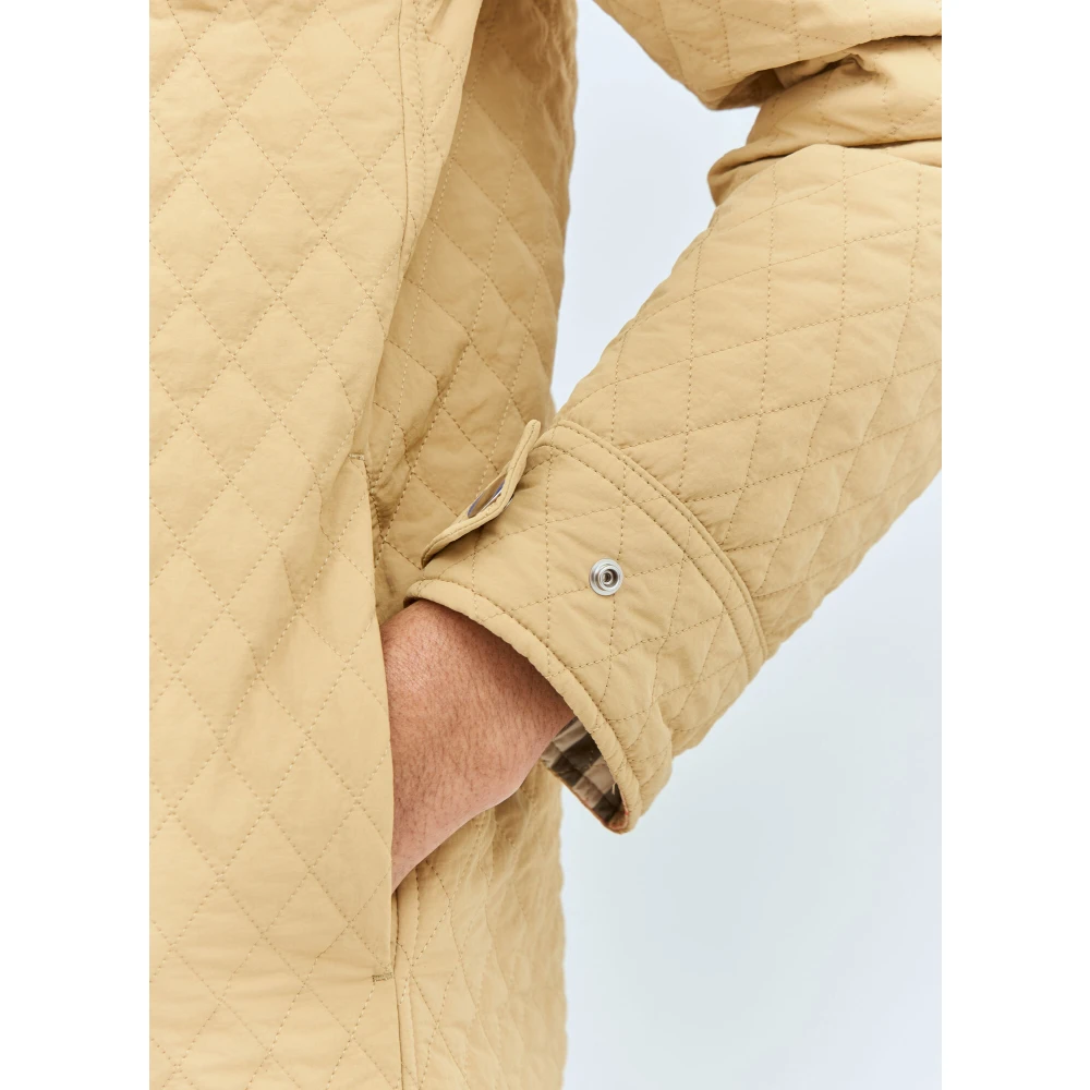 Burberry Geruite Omkeerbare Gewatteerde Jas Beige Dames