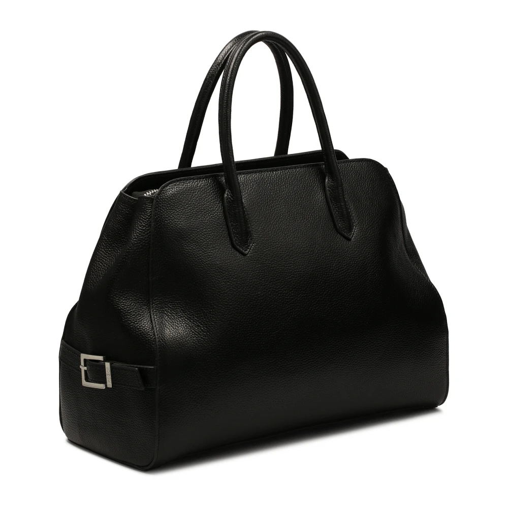 Kazar Grote stedelijke handtas met minimalistische handvatten Black Dames