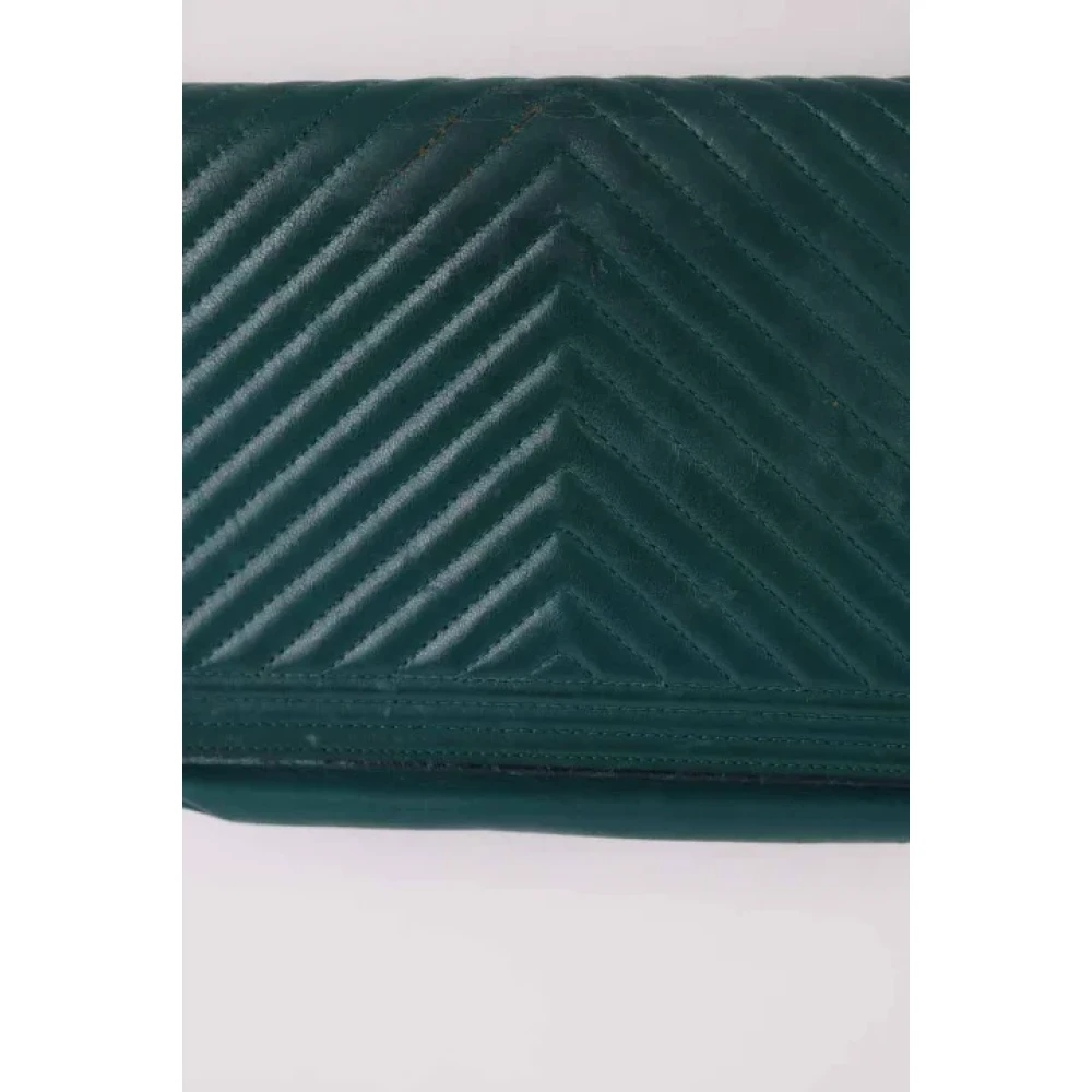 Chanel Vintage Pre-owned Leather shoulder-bags Green Dames