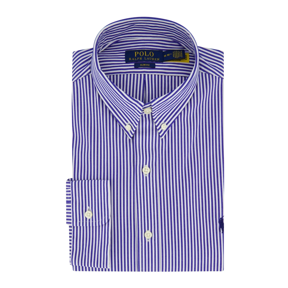 Polo Ralph Lauren Blauw Gestreept Casual Overhemd Katoenmix Blue Heren