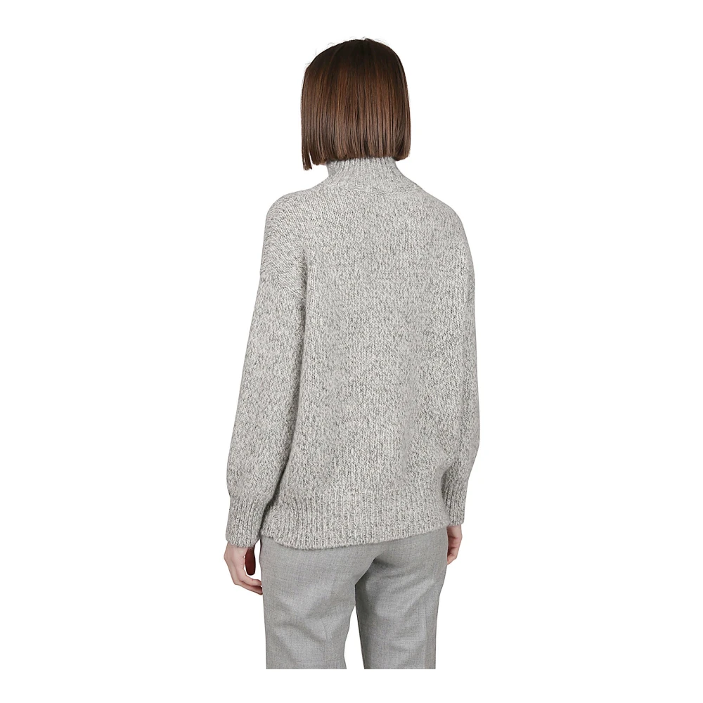 Eleventy Kasjmier Kid Mohair Zijde Lurex Trui Gray Dames