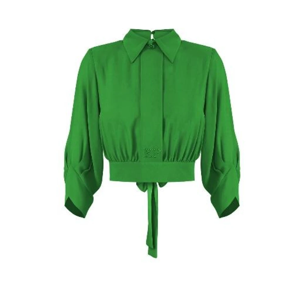 Elisabetta Franchi Women's Green Blouses, M, Georgette Shirt