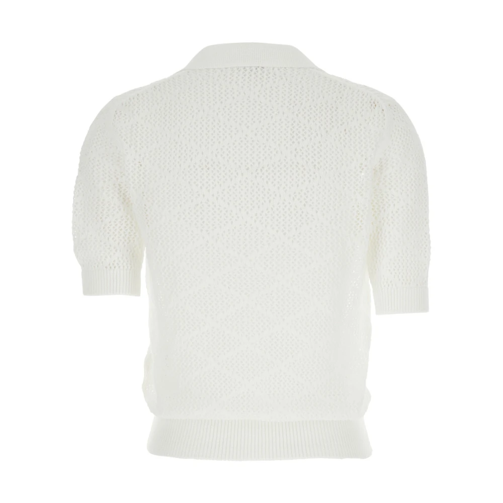 Eleventy Witte Gebreide Polo voor Vrouwen White Dames