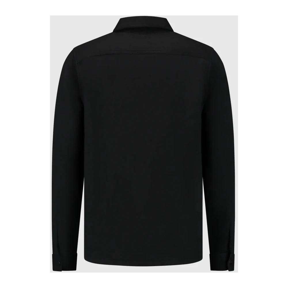 Pure Path Zwarte Flanellen Overshirt Black Heren