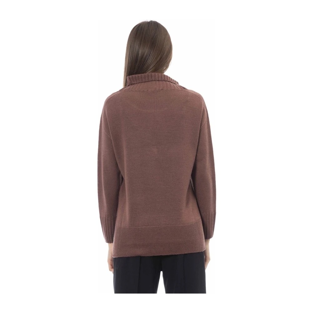 Alpha Studio Tijdloze Turtleneck Sweater Brown Dames