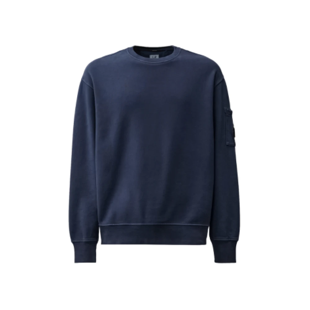 C.P. Company Diagonaal Fleece Sweatshirt Blue Heren